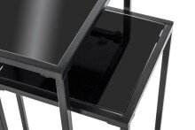 Blumentisch >25558< (2er-Set) in schwarz, Metall, Sicherheitsglas 5 mm - 25x60x25 (BxHxT)