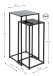 Blumentisch >25558< (2er-Set) in schwarz, Metall, Sicherheitsglas 5 mm - 25x60x25 (BxHxT)