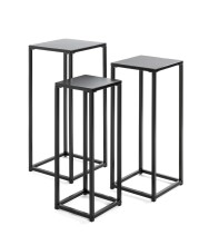 Blumentisch >25559< (3er-Set) in schwarz, Metall -...