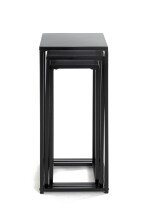 Blumentisch >25559< (3er-Set) in schwarz, Metall - 22x61x22cm (BxHxT)