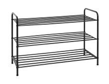Schuhregal >25561< in schwarz, Metall - 83x58x35cm (BxHxT)