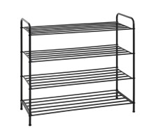 Schuhregal >25562< in schwarz, Metall - 83x78x35cm...