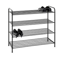Schuhregal >25562< in schwarz, Metall - 83x78x35cm (BxHxT)