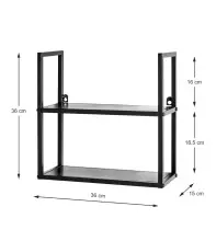 Wandregal >25563< in schwarz, Metall - 36x36x15cm...