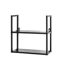 Wandregal >25563< in schwarz, Metall - 36x36x15cm...