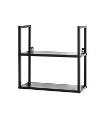 Wandregal >25563< in schwarz, Metall - 36x36x15cm (BxHxT)