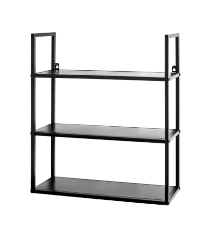 Wandregal >25564< in schwarz, Metall - 50x58x20cm (BxHxT)