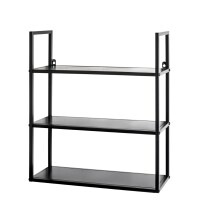 Wandregal >25564< in schwarz, Metall - 50x58x20cm...