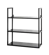 Wandregal >25564< in schwarz, Metall - 50x58x20cm...