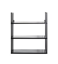Wandregal >25564< in schwarz, Metall - 50x58x20cm (BxHxT)