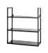 Wandregal >25564< in schwarz, Metall - 50x58x20cm (BxHxT)