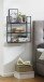 Wandregal >25564< in schwarz, Metall - 50x58x20cm (BxHxT)