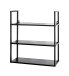 Wandregal >25564< in schwarz, Metall - 50x58x20cm (BxHxT)
