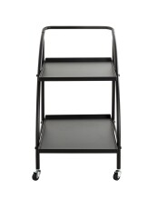 Servierwagen >25565< in schwarz, Metall - 68x71x42cm (BxHxT)