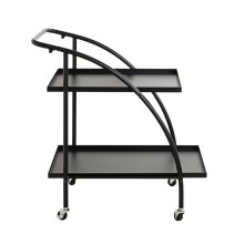 Servierwagen >25565< in schwarz, Metall - 68x71x42cm (BxHxT)