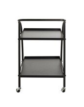 Servierwagen >25565< in schwarz, Metall - 68x71x42cm (BxHxT)