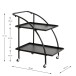 Servierwagen >25565< in schwarz, Metall - 68x71x42cm (BxHxT)