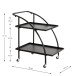 Servierwagen >25565< in schwarz, Metall - 68x71x42cm (BxHxT)