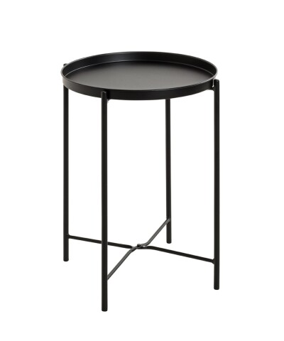 Beistelltisch >25566< in schwarz, Metall - 50x39cm (HxD)
