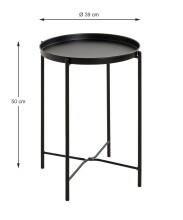 Beistelltisch >25566< in schwarz, Metall - 50x39cm (HxD)