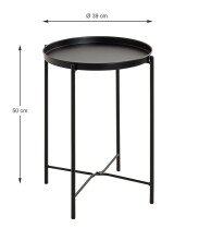 Beistelltisch >25566< in schwarz, Metall - 50x39cm...
