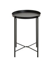 Beistelltisch >25566< in schwarz, Metall - 50x39cm (HxD)