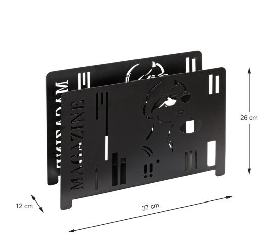 Zeitungsständer >25567< in schwarz, Metall - 37x26x12cm (BxHxT)