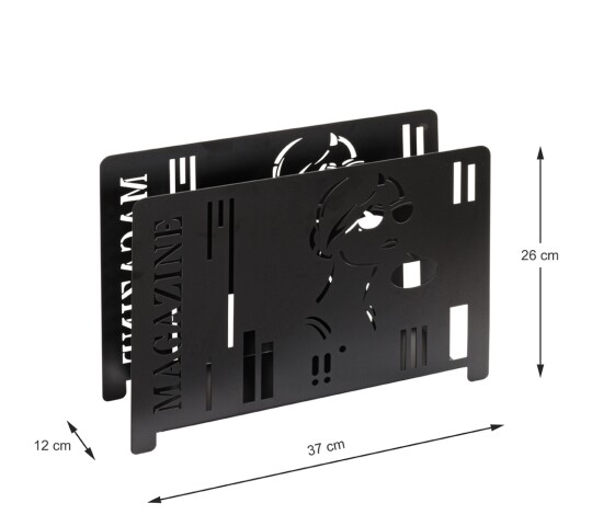 Zeitungsständer >25567< in schwarz, Metall - 37x26x12cm (BxHxT)