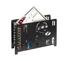Zeitungsständer >25567< in schwarz, Metall - 37x26x12cm (BxHxT)