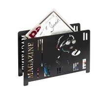 Zeitungsständer >25567< in schwarz, Metall - 37x26x12cm (BxHxT)