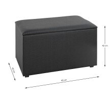 Sitztruhe >25573< in schwarz - 65x42x40cm (BxHxT)