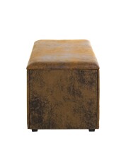 Sitztruhe >25873< in vintage-braun, MDF, Textilgewebe - 65x42x40cm (BxHxT)