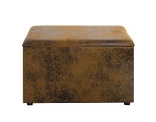 Sitztruhe >25873< in vintage-braun, MDF, Textilgewebe - 65x42x40cm (BxHxT)
