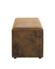 Sitztruhe >25873< in vintage-braun, MDF, Textilgewebe - 65x42x40cm (BxHxT)