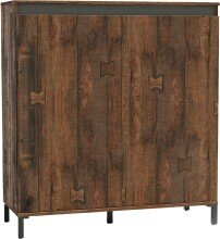 Garderoben-Set "GENIO industrial" 3-tlg in Eiche - Stellmaß ca. 160x40x190 cm