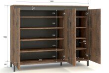 Garderoben-Set "GENIO industrial" 4-tlg in Eiche - Stellmaß ca. 190x40x190 cm