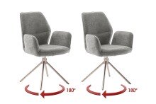 Armlehnstuhl >GREYTON< (2-er Set) in Grau,...