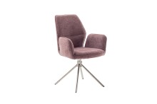 Armlehnstuhl >GREYTON< (2-er Set) in Himbeer, Polyester - 61x91x63cm (BxHxT)