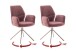 Armlehnstuhl >GREYTON< (2-er Set) in Himbeer, Polyester - 61x91x63cm (BxHxT)