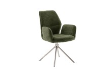 Armlehnstuhl >GREYTON< (2-er Set) in Olive, Polyester - 61x91x63cm (BxHxT)