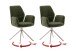 Armlehnstuhl >GREYTON< (2-er Set) in Olive, Polyester - 61x91x63cm (BxHxT)