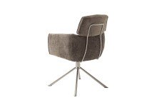 Armlehnstuhl >QUEBEC< (2-er Set) in Braun, Polyester - 60x92x64cm (BxHxT)