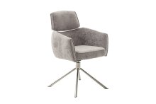Armlehnstuhl >QUEBEC< (2-er Set) in Taupe, Polyester - 60x92x64cm (BxHxT)