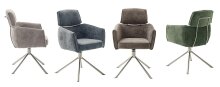 Armlehnstuhl >QUEBEC< (2-er Set) in Taupe, Polyester - 60x92x64cm (BxHxT)