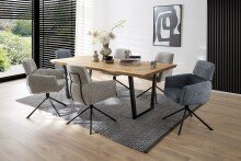 Armlehnstuhl >QUEBEC< (2-er Set) in Anthrazit, Polyester - 60x92x64cm (BxHxT)