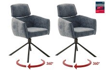 Armlehnstuhl >QUEBEC< (2-er Set) in Anthrazit,...