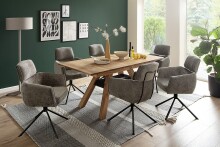 Armlehnstuhl >QUEBEC< (2-er Set) in Braun, Polyester - 60x92x64cm (BxHxT)