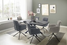 Armlehnstuhl >QUEBEC< (2-er Set) in Taupe, Polyester - 60x92x64cm (BxHxT)