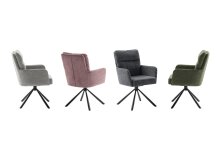 Armlehnstuhl >UTICA< (2-er Set) in Anthrazit, Polyester - 60x92x67cm (BxHxT)