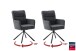 Armlehnstuhl >UTICA< (2-er Set) in Anthrazit, Polyester - 60x92x67cm (BxHxT)